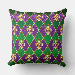 Jewellery Background Mardi Gras Cushion