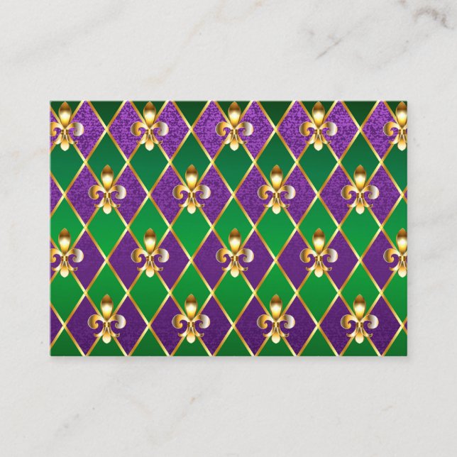 Jewellery Background Mardi Gras Enclosure Card (Front)