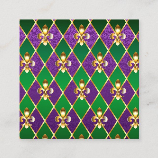 Jewellery Background Mardi Gras Enclosure Card (Front)