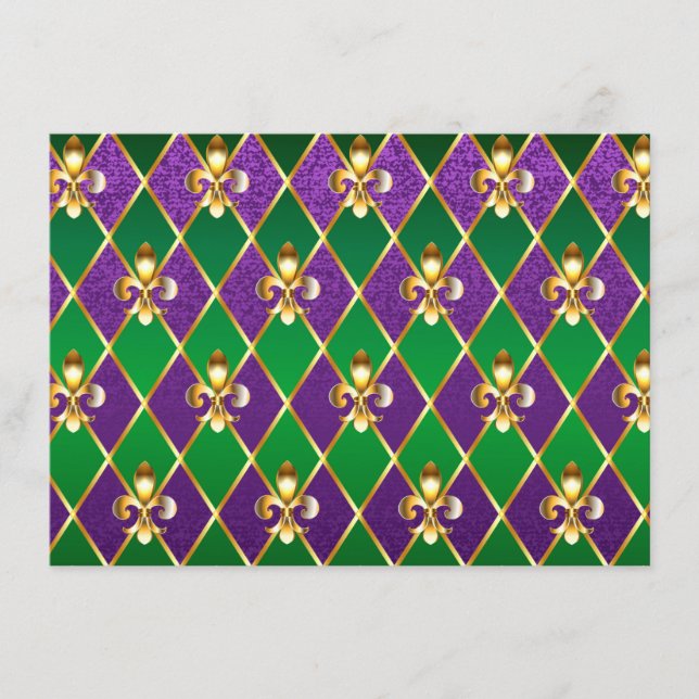 Jewellery Background Mardi Gras Enclosure Card (Front)