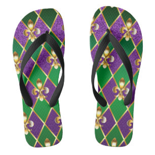 Jewellery Background Mardi Gras Flip Flops