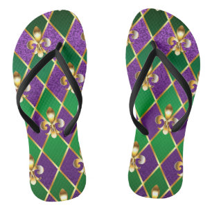 Jewellery Background Mardi Gras Flip Flops