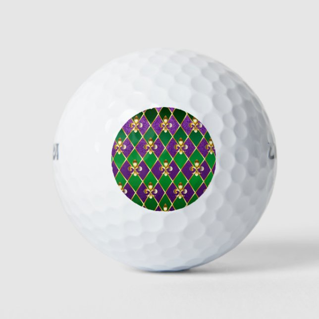 Jewellery Background Mardi Gras Golf Balls (Front)