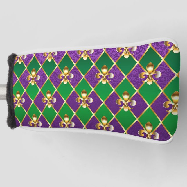 Jewellery Background Mardi Gras Golf Head Cover (Front)