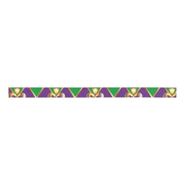 Jewellery Background Mardi Gras Grosgrain Ribbon (Front)