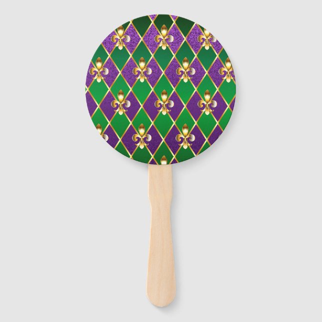 Jewellery Background Mardi Gras Hand Fan (Front)