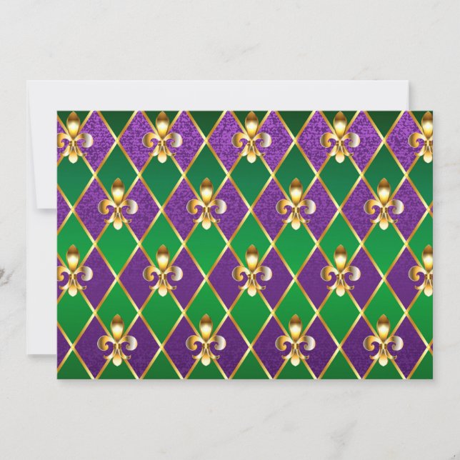 Jewellery Background Mardi Gras Holiday Card (Front)