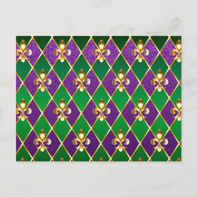 Jewellery Background Mardi Gras Holiday Postcard (Front)