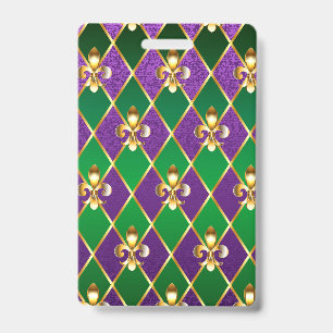 Jewellery Background Mardi Gras ID Badge