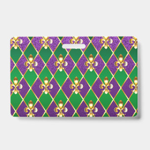 Jewellery Background Mardi Gras ID Badge