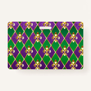 Jewellery Background Mardi Gras ID Badge
