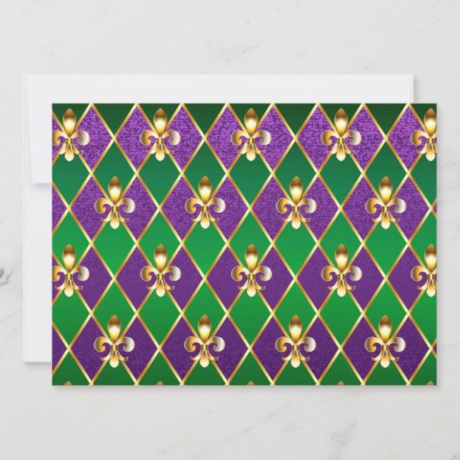 Jewellery Background Mardi Gras Invitation (Front)