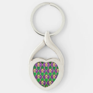 Jewellery Background Mardi Gras Key Ring