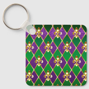 Jewellery Background Mardi Gras Key Ring