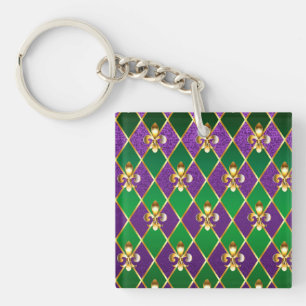 Jewellery Background Mardi Gras Key Ring