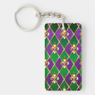 Jewellery Background Mardi Gras Key Ring