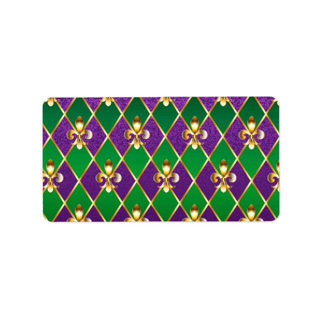 Jewellery Background Mardi Gras Label (Front)
