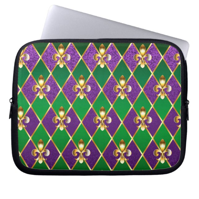 Jewellery Background Mardi Gras Laptop Sleeve (Front)