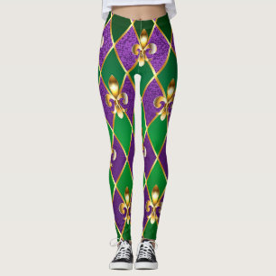Jewellery Background Mardi Gras Leggings