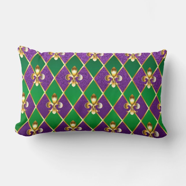 Jewellery Background Mardi Gras Lumbar Cushion (Front)