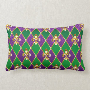 Jewellery Background Mardi Gras Lumbar Cushion