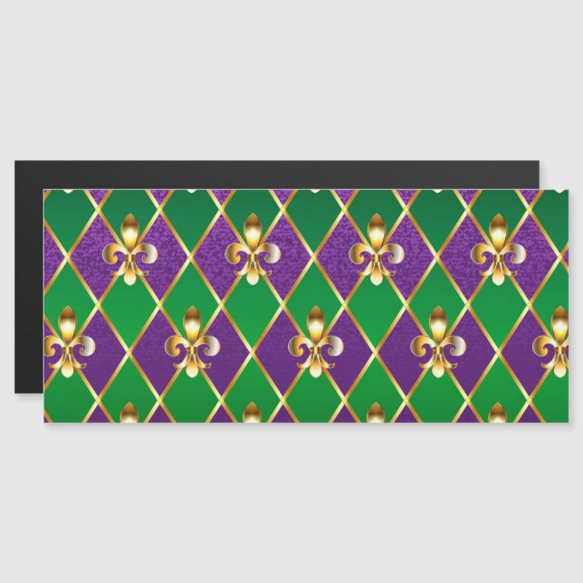 Jewellery Background Mardi Gras Magnetic Invitation (Front/Back)