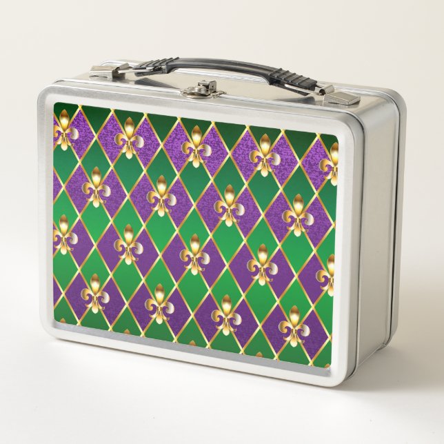 Jewellery Background Mardi Gras Metal Lunch Box (Front)