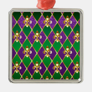 Jewellery Background Mardi Gras Metal Tree Decoration