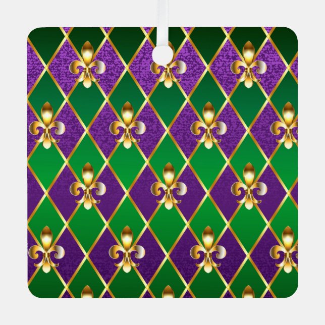 Jewellery Background Mardi Gras Metal Tree Decoration (Front)