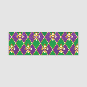 Jewellery Background Mardi Gras Name Tag