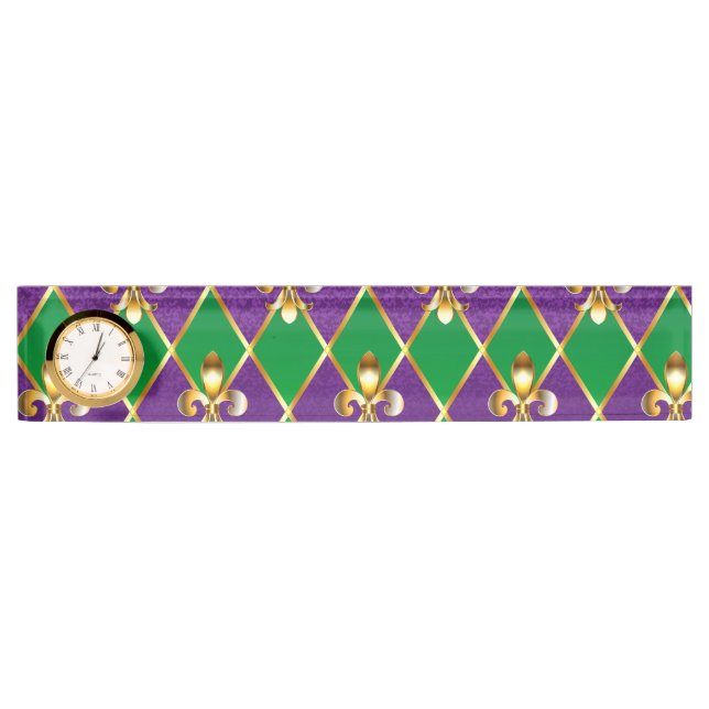 Jewellery Background Mardi Gras Nameplate (Front)