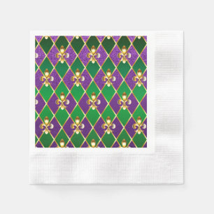 Jewellery Background Mardi Gras Napkin