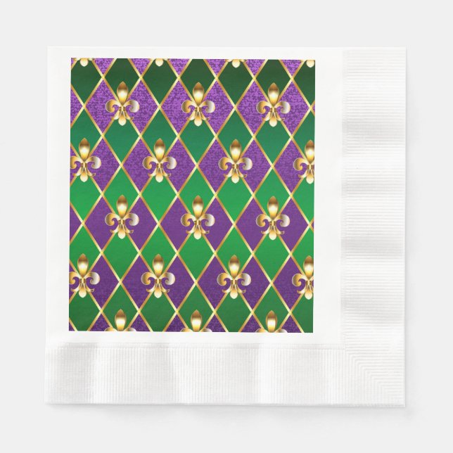 Jewellery Background Mardi Gras Napkin (Front)