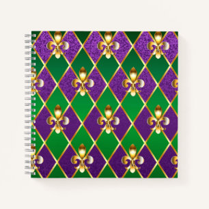 Jewellery Background Mardi Gras Notebook