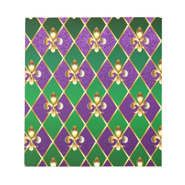 Jewellery Background Mardi Gras Notepad (Front)
