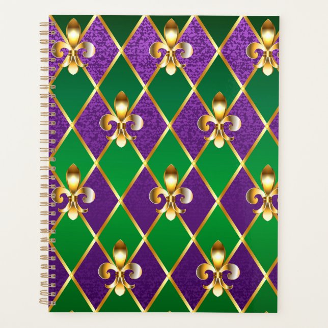 Jewellery Background Mardi Gras Planner (Front)