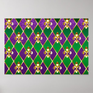 Jewellery Background Mardi Gras Poster