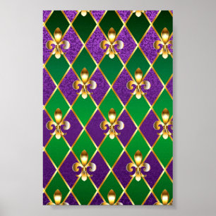 Jewellery Background Mardi Gras Poster