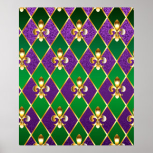 Jewellery Background Mardi Gras Poster