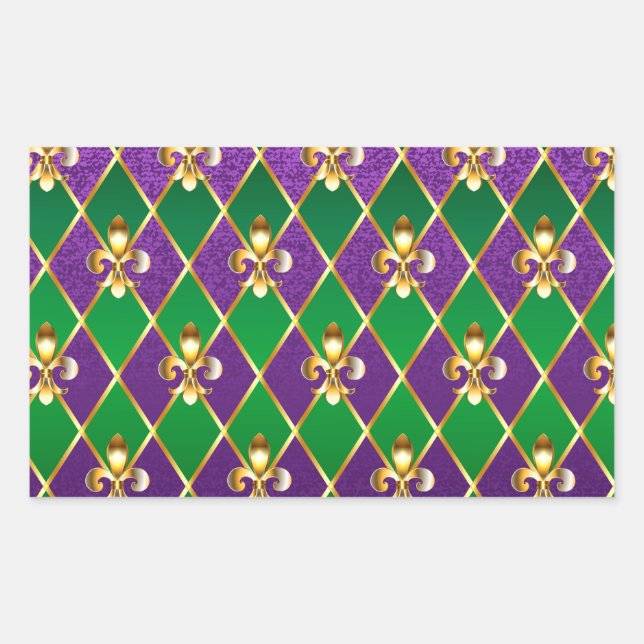 Jewellery Background Mardi Gras Rectangular Sticker (Front)