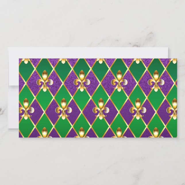 Jewellery Background Mardi Gras Save The Date (Front)