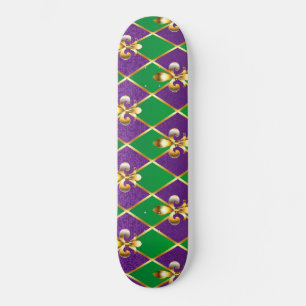 Jewellery Background Mardi Gras Skateboard