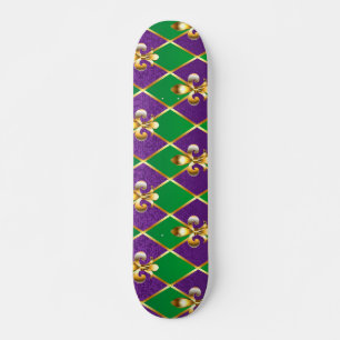 Jewellery Background Mardi Gras Skateboard