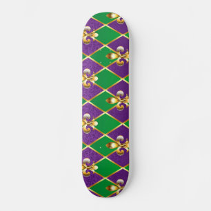 Jewellery Background Mardi Gras Skateboard
