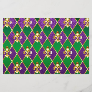 Jewellery Background Mardi Gras Stationery