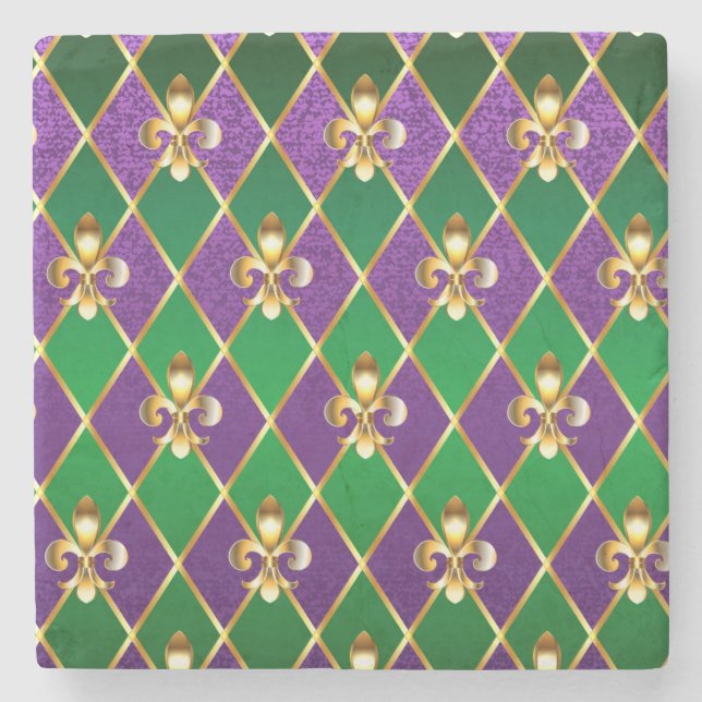Jewellery Background Mardi Gras Stone Coaster (Front)