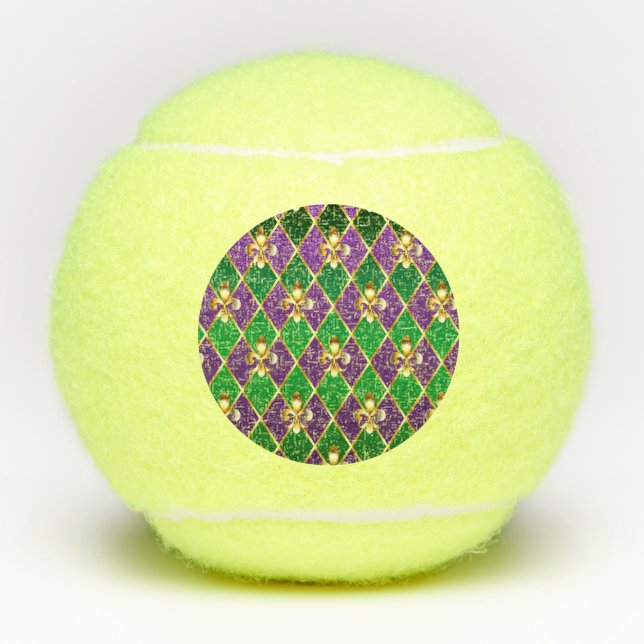 Jewellery Background Mardi Gras Tennis Balls (Front)