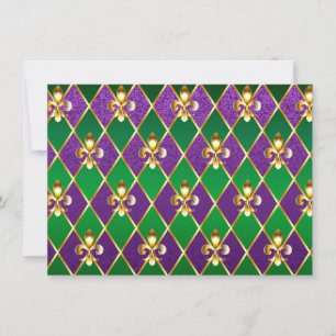 Jewellery Background Mardi Gras Thank You Card