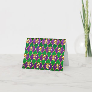 Jewellery Background Mardi Gras Thank You Card