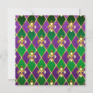 Jewellery Background Mardi Gras Thank You Card